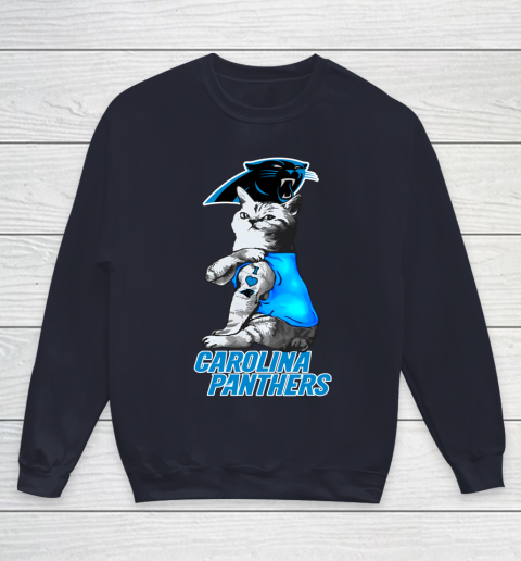 NFL Football My Cat Loves Carolina Panthers Youth Sweatshirt Tee For Sports
