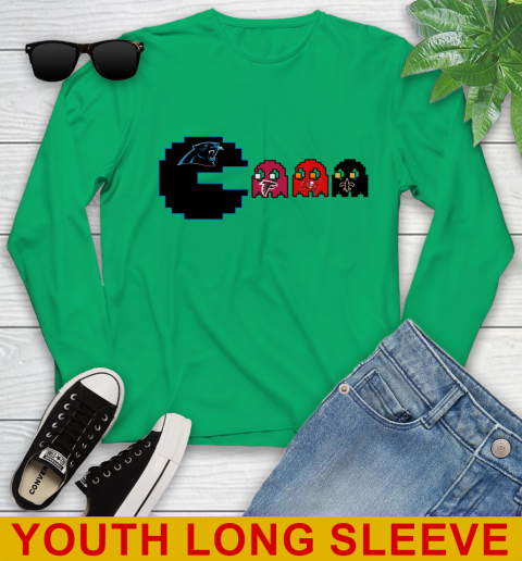 Carolina Panthers NFL Football Pac Man Champion Youth Long Sleeve 7