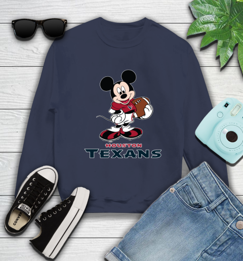 NFL Football Houston Texans Cheerful Mickey Mouse Shirt Sweatshirt 3