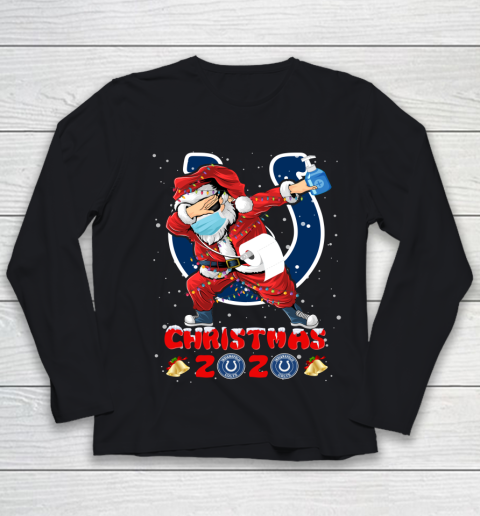 Indianapolis Colts Funny Santa Claus Dabbing Christmas 2020 NFL Youth Long Sleeve