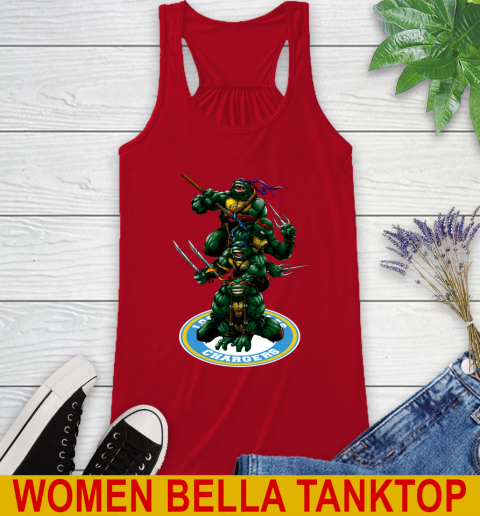 NFL Football Los Angeles Chargers Teenage Mutant Ninja Turtles Shirt Racerback Tank 6