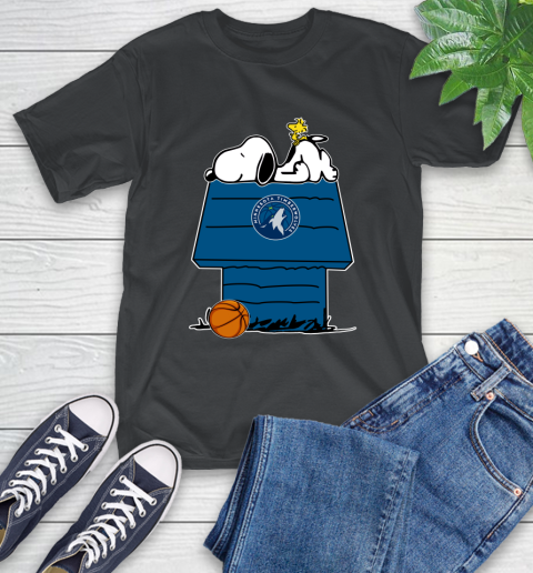 Minnesota Timberwolves NBA Basketball Snoopy Woodstock The Peanuts Movie T-Shirt 2