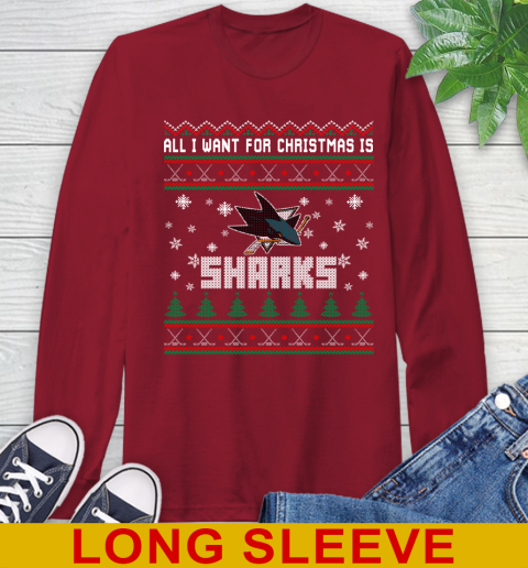 San Jose Sharks NHL Hockey All I Want For Christmas Is My Team Sports 63