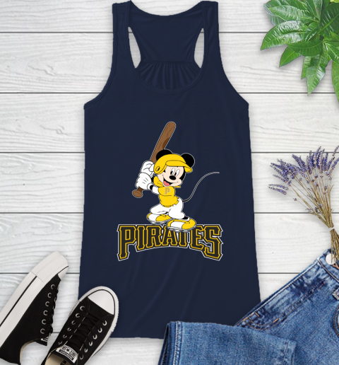 MLB Baseball Pittsburgh Pirates Cheerful Mickey Mouse Shirt Racerback Tank 11