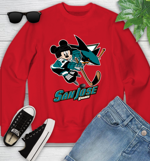 NHL San Jose Sharks Mickey Mouse Disney Hockey T Shirt Youth Sweatshirt 9