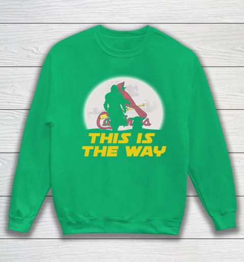 St.Louis Cardinals MLB Baseball Star Wars Yoda And Mandalorian This Is The Way Sweatshirt 5