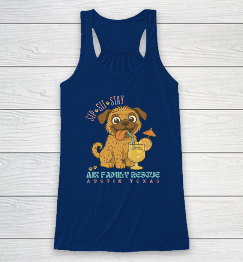 Sip Sit Stay AJK Family Rescue Austin Texas Racerback Tank 4