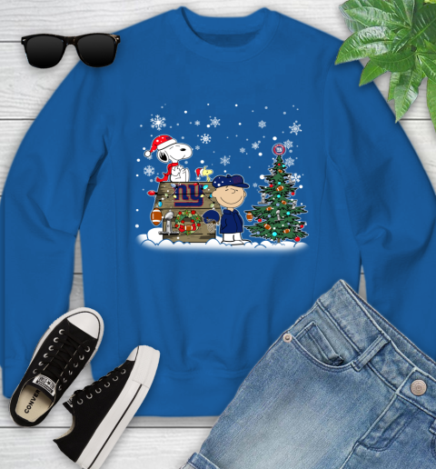 NFL New York Giants Snoopy Charlie Brown Christmas Football Super Bowl Sports Youth Sweatshirt 7