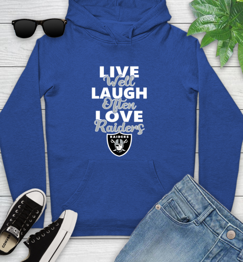 NFL Football Oakland Raiders Live Well Laugh Often Love Shirt Youth Hoodie 9