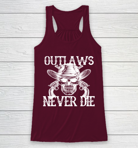Outlaws Never Die shirt skull biker Racerback Tank 2