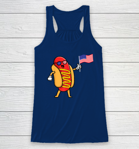 4th of July Hot Dog Hotdog 4th of July Racerback Tank 4