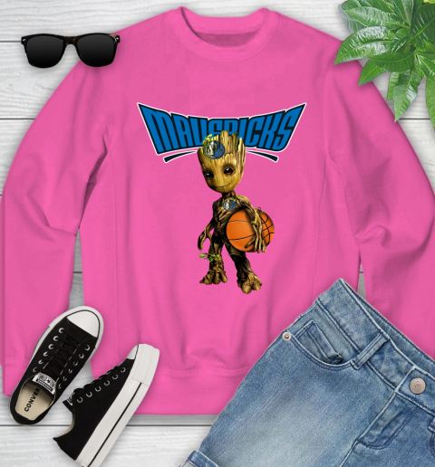 Dallas Mavericks NBA Basketball Groot Marvel Guardians Of The Galaxy Youth Sweatshirt 7