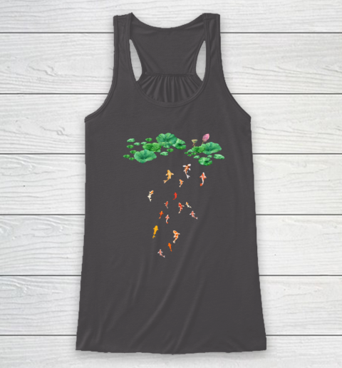 Watercolor Japanese Koi Fish Goldfish Lily Pad Lotus Leaf Shirt Racerback Tank 6