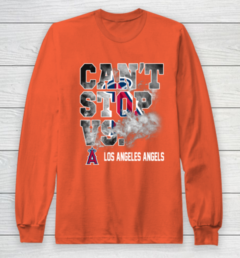 MLB Los Angeles Angels Baseball Can't Stop Vs Los Angeles Angels Long Sleeve T-Shirt 3