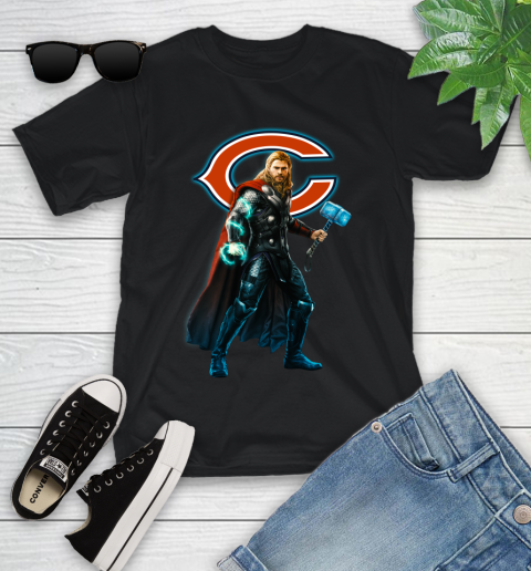 NFL Thor Avengers Endgame Football Chicago Bears Youth T-Shirt 2