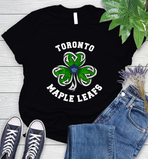 NHL Toronto Maple Leafs Three Leaf Clover St Patrick's Day Hockey Sports Women's T-Shirt