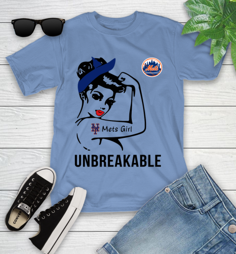 MLB New York Mets Girl Unbreakable Baseball Sports Youth T-Shirt 19
