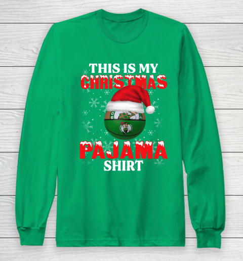 Boston Celtics This Is My Christmas Pajama Shirt NBA Long Sleeve T-Shirt 4