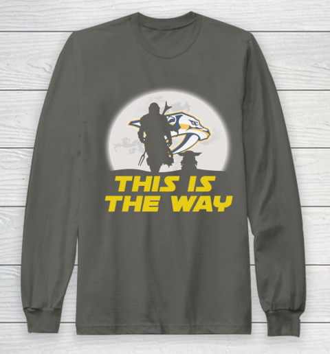 Nashville Predators NHL Ice Hockey Star Wars Yoda And Mandalorian This Is The Way Long Sleeve T-Shirt 5