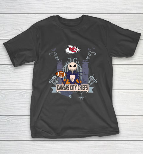 NFL Kansas City Chiefs Football Jack Skellington Halloween T-Shirt
