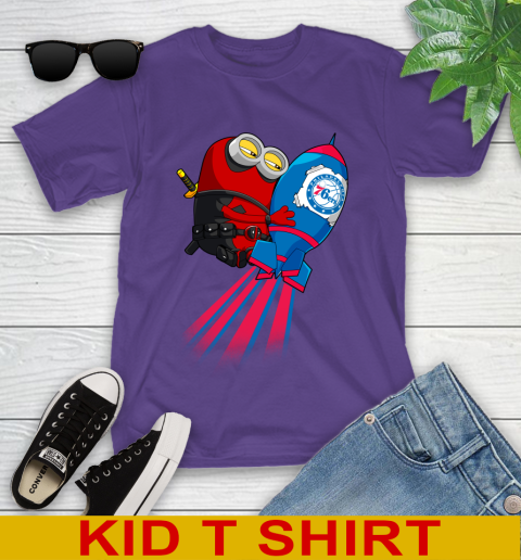 NBA Basketball Philadelphia 76ers Deadpool Minion Marvel Shirt Youth T-Shirt 4 NBA Basketball Philadelphia 76ers Deadpool Minion Marvel Shirt Youth T-Shirt - Image 4