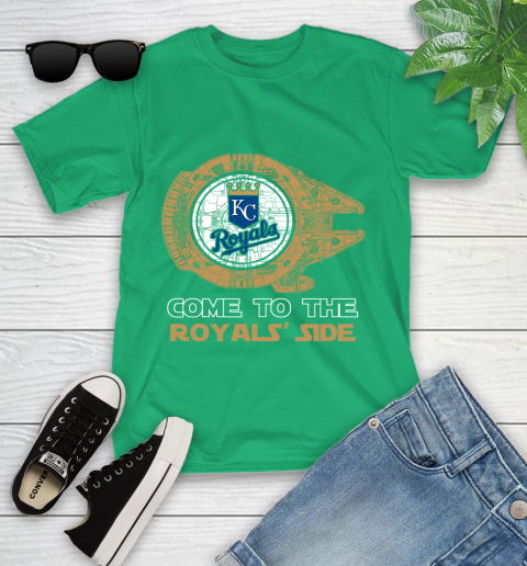 MLB Come To The Kansas City Royals Side Star Wars Baseball Sports Youth T-Shirt 8