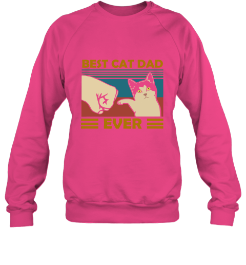 5zdk best cat dad ever fist dash with cat vintage sweatshirt 35 front heliconia