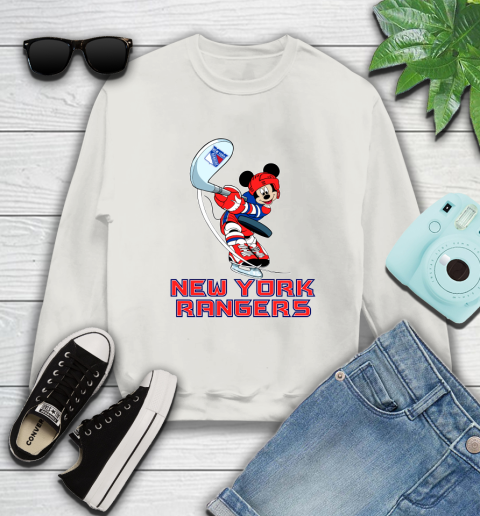 NHL Hockey New York Rangers Cheerful Mickey Mouse Shirt Sweatshirt 13 NHL Hockey New York Rangers Cheerful Mickey Mouse Shirt Sweatshirt - Image 13