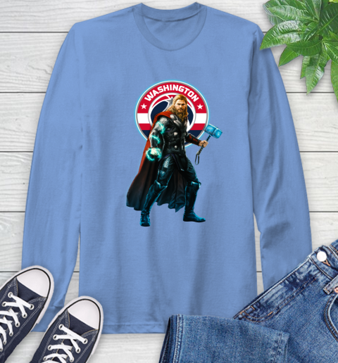 NBA Thor Avengers Endgame Basketball Washington Wizards Long Sleeve T-Shirt 11