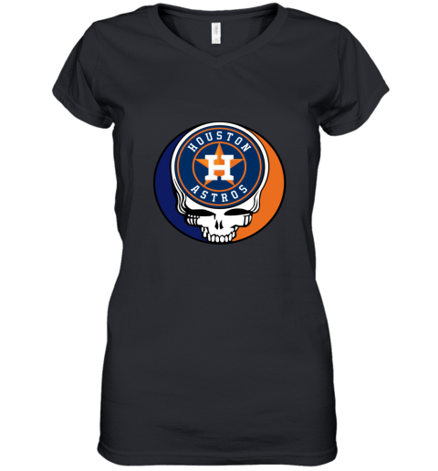 MLB Houston Astros Women's Short Sleeve V-Neck Fashion T-Shirt - S