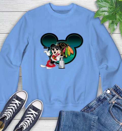 NHL Chicago Blackhawks Stanley Cup Mickey Mouse Disney Hockey T Shirt Sweatshirt 11