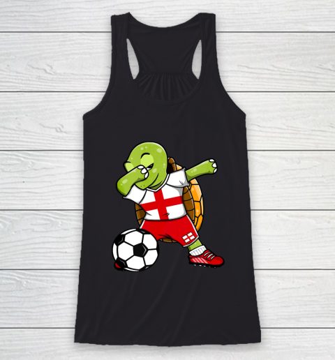 Dabbing Turtle England Soccer Fans Jersey English Football Racerback Tank