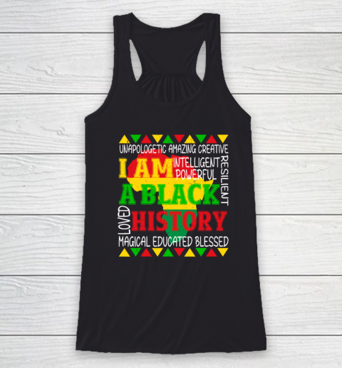 Black History Is American History Patriotic African American Racerback Tank