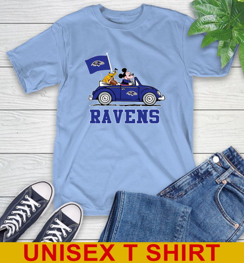 NFL Football Baltimore Ravens Pluto Mickey Driving Disney Shirt T-Shirt 11