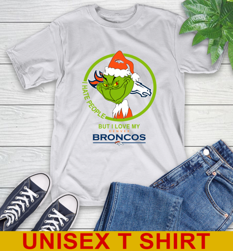 Denver Broncos NFL Christmas Grinch I Hate People But I Love My Favorite Football Team T-Shirt 12