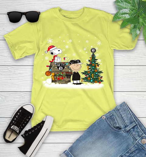 Brooklyn Nets NBA Basketball Christmas The Peanuts Movie Snoopy Championship Youth T-Shirt 10