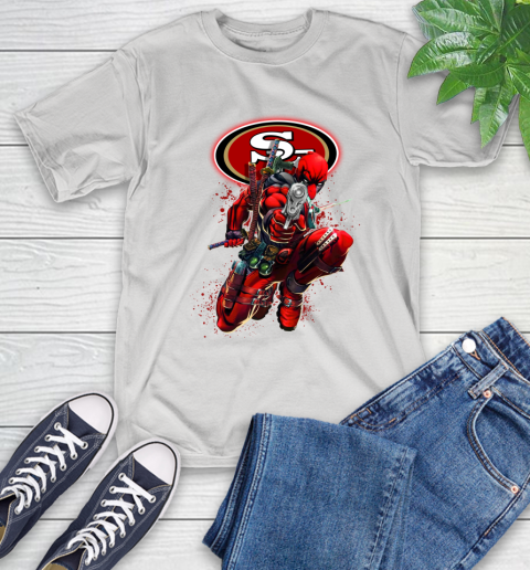 NFL Deadpool Marvel Comics Sports Football San Francisco 49ers T-Shirt