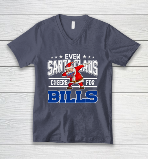 Buffalo Bills Even Santa Claus Cheers For Christmas NFL V-Neck T-Shirt 7