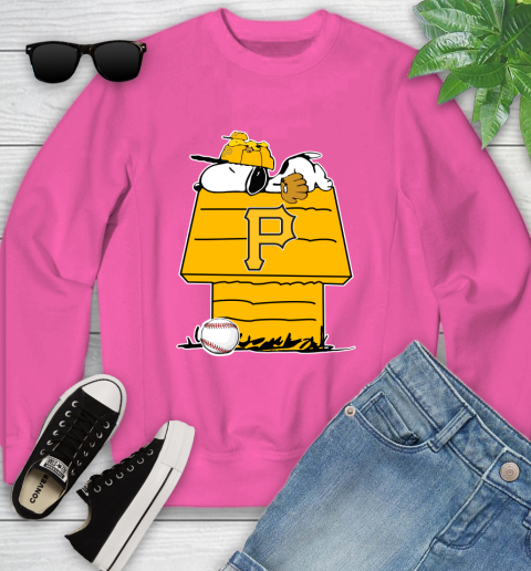 MLB Pittsburgh Pirates Snoopy Woodstock The Peanuts Movie Baseball T Shirt Youth Sweatshirt 7