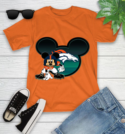 NFL Denver Broncos Mickey Mouse Disney Football T Shirt Youth T-Shirt 19
