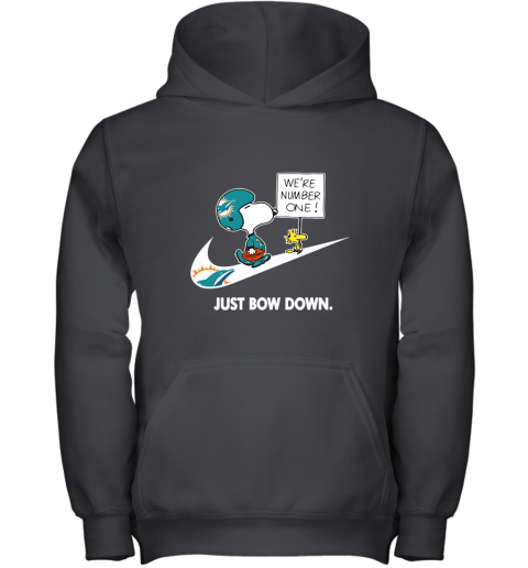 Miami Dolphins Are Number One – Just Bow Down Snoopy Youth Hoodie