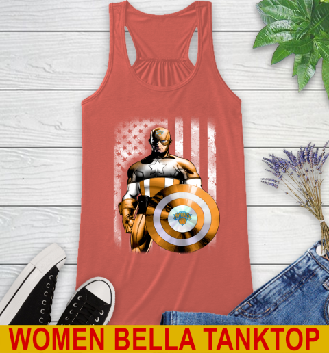 New York Knicks NBA Basketball Captain America Marvel Avengers American Flag Shirt Racerback Tank 3