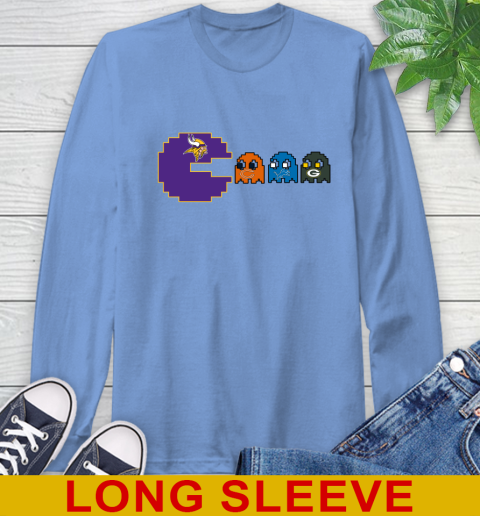 Minnesota Vikings NFL Football Pac Man Champion Long Sleeve T-Shirt 11