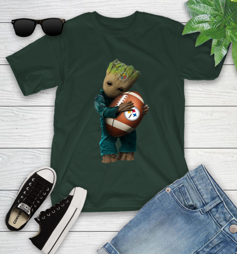 NFL Groot Guardians Of The Galaxy Football Sports Pittsburgh Steelers Youth T-Shirt 5