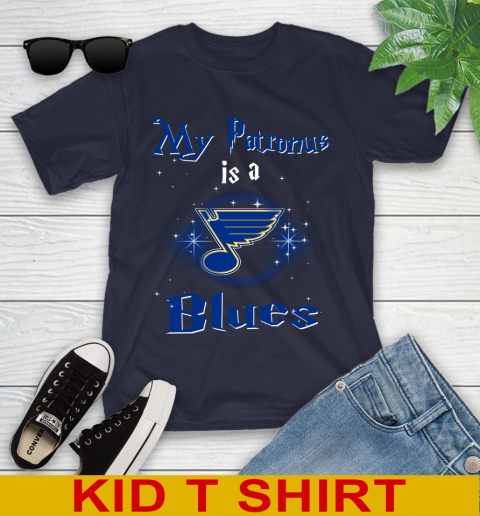 NHL Hockey Harry Potter My Patronus Is A St.Louis Blues Youth T-Shirt 2