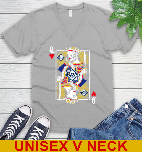 MLB Baseball Tampa Bay Rays The Queen Of Hearts Card Shirt V-Neck T-Shirt 3