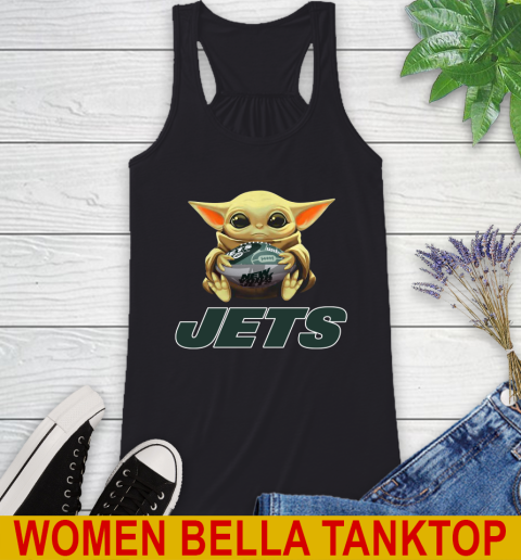 NFL Football New York Jets Baby Yoda Star Wars Shirt Racerback Tank - Image 3