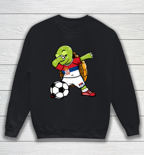 Dabbing Turtle Serbia Soccer Fans Jersey Serbian Football Sweatshirt