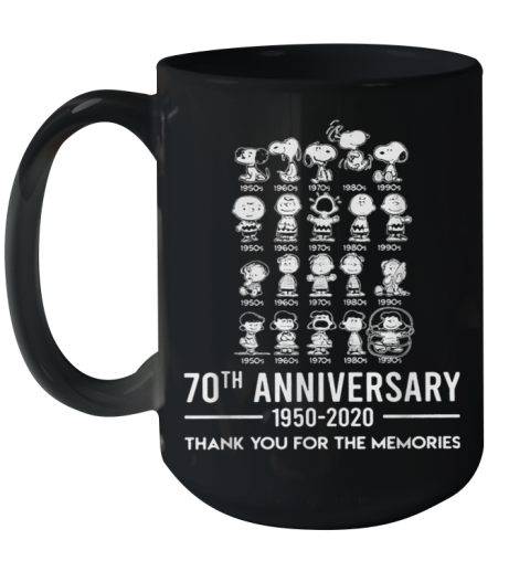 Peanuts 70Th Anniversary 1950 2020 Thank You For The Memories Ceramic Mug 15oz