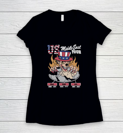 US Middle East Tour Iraq Iran AFG Women's V-Neck T-Shirt